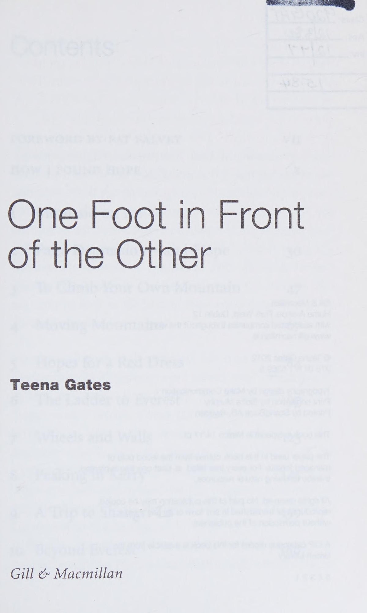 One Foot in Front of the Other